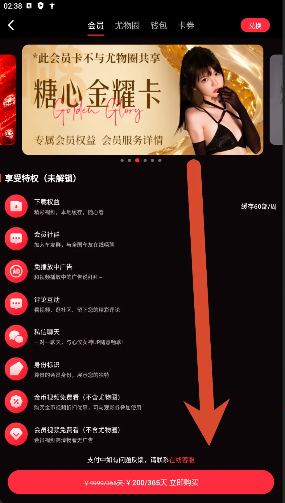 糖心Vlog金耀会员卡价格截图